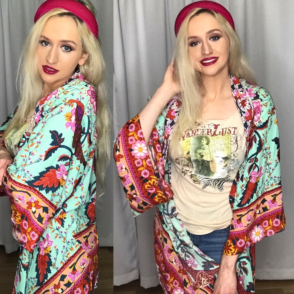 Umgee NWT Boutique Kimono Boho Art Deco - Picture 10 of 15